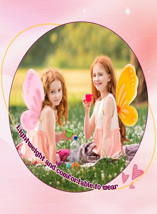 Flahard 18 Pack Girls Fairy Wings Bulk Butterfly Wings Butterfly Angel Costume Wing for Kids Cosplay Wedding Decoration Party Dress up, 9 Colors - Image 3